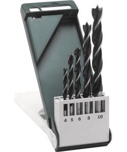 Bosch Set 5 Punte per Legno HSS 10mm Finitura Nero Ossidato