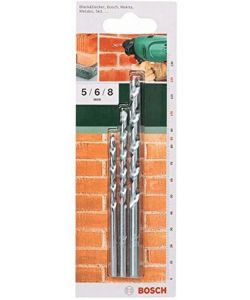 Bosch Set Punte per Muratura 3 Pezzi 5-6-8mm Colore Argento