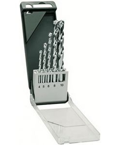 Bosch Set 5 Punte Trapano Muratura 4-10mm Gambo Cilindrico Grey