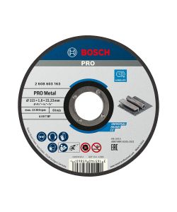 Bosch Disco di taglio dritto 115 mm per metallo con foro 22,23 mm