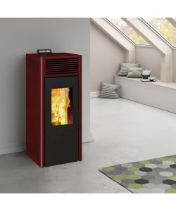 Invicta Stufa a Pellet Nola 10 Plus - Rosso - 46,5x50x112,5 cm