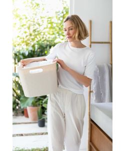 Keter Cesta Portabiancheria Softex Bianco Gesso 45L con Maniglie