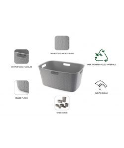 Keter Cesta Portabiancheria Softex Tortora 45 Litri con Maniglie