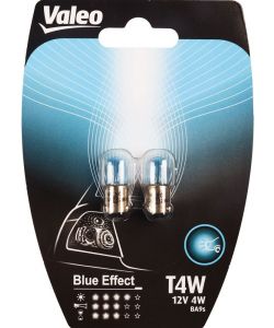 T4W coppia lampade auto 12V 4W Blue effect attacco BA9s