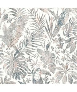 DUTCH WALLCOVERINGS Carta da Parati Motivo Foglie e Tucano Beige