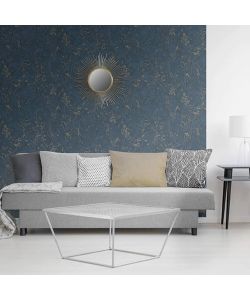 DUTCH WALLCOVERINGS Carta da Parati Motivo Marmo Blu e Oro