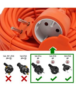Electraline Prolunga da Giardino 250V 20m - Spina e Presa Schuko