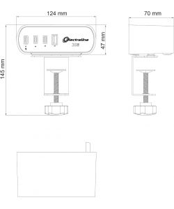 Multipresa da scrivania con 2 prese Schuko + 4 prese USB (3C+1A) Nera Electraline