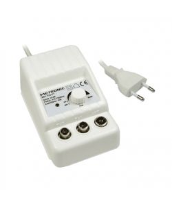 Metronic Amplificatore Antenna TV Digitale Bianco 24 dB 2 Uscite 9,52 mm