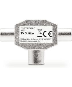 Metronic Distributore TV 2 Vie Schermato Grigio 55x35x17 mm UHF 40-860 MHz