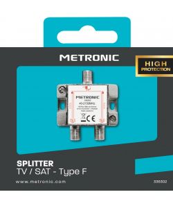 Metronic Splitter TV/Sat 2 Uscite Grigio 5x3x2 cm Schermato in Metallo