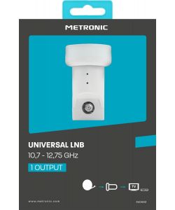 Metronic LNB Universale Bianco 1 Uscita per Impianto Satellitare