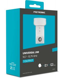 Metronic LNB Universale Bianco 1 Uscita per Impianto Satellitare