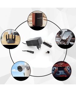 Metronic Alimentatore Universale 1000mA Nero con 6 Connettori Inclusi