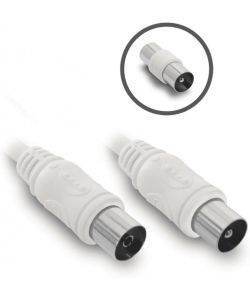 Metronic Prolunga TV Coassiale Bianco 9.52 mm con Adattatore 5m
