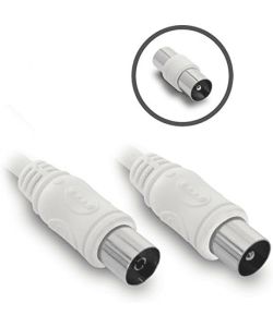 Metronic Prolunga TV Coassiale 9.52 mm M/F 10 m con Adattatore M/M Bianco