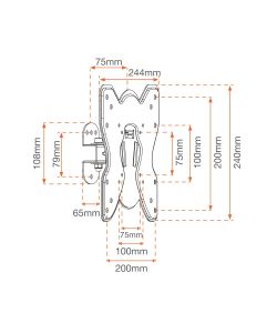 Metronic supporto TV orientabile 28-42 pollici nero max 25 kg
