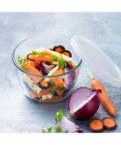 Pyrex Contenitore per Alimenti Tondo Ermetico 12x9 cm - 0,6L