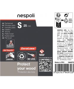 Nespoli Pennello Piatto Zeroloss 25mm per Vernice Legno AirTouch - S