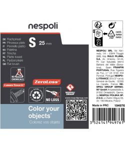 Nespoli Pennello Pittura Piatto ZeroLoss 25mm Manico LaserTouch - S