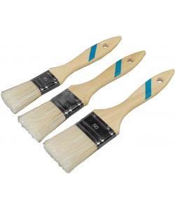 Nespoli Set 3 Pennelli per Smalto all'Acqua Misure 30-40-50 - Manico Legno Marrone e Blu
