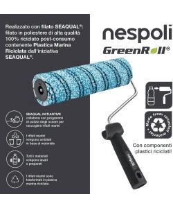 Nespoli Rullo Pittura Greenroll 22cm Superfici Lisce Manico Ergonomico