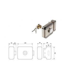 Diax Elettroserratura Motorizzata - Acciaio Lucido - 60 mm per Porte