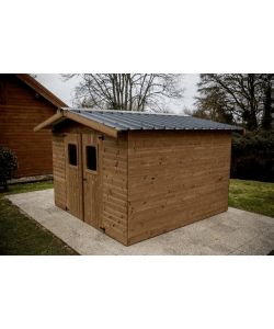 Habrita Casetta da Giardino 19mm Legno Naturale 2,80x2,79m Acciaio Galvanizzato