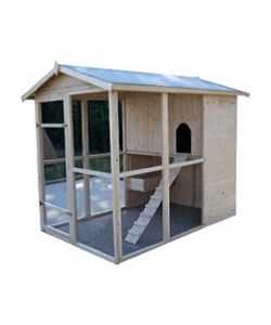 Foresta Pollaio XXL 204 cm per 6-10 galline in legno con tetto apribile