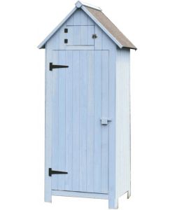 Armadio da Giardino Blu Legno 3 Ripiani 77x54x179 cm Resistente Acqua