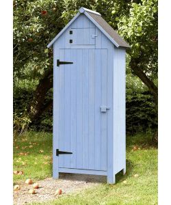 Armadio da Giardino Blu Legno 3 Ripiani 77x54x179 cm Resistente Acqua