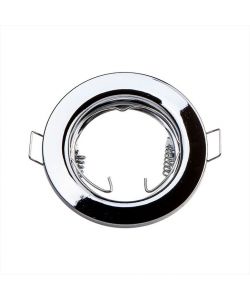 Portafaretto LED da Incasso Rotondo GU10 e GU5.3 (MR16) Colore Cromato (Box 2 Pezzi)