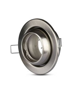 Portafaretto LED da Incasso Rotondo GU10 e GU5.3 (MR16) Colore Nichel Satinato Orientabile