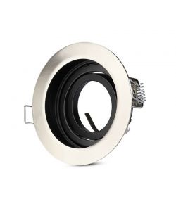 Portafaretto LED da Incasso Rotondo GU10 e GU5.3 (MR16) Colore Nichel Satinato Orientabile