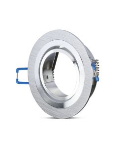 Portafaretto LED da Incasso Rotondo GU10 e GU5.3 (MR16) in Alluminio Spazzolato Orientabile