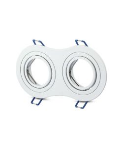 Portafaretto LED da Incasso Rotondo 2xGU10 e GU5.3 (MR16) Colore Bianco Orientabile