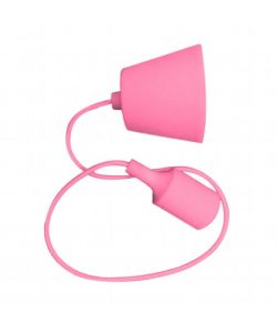 Portalampada a Sospensione E27 (Max 60W) in Silicone Rosa