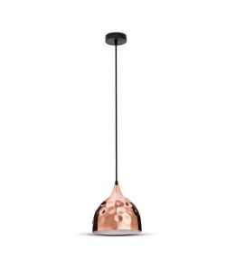 Lampadario LED a Goccia in Metallo con Portalampada E27 (Max 60W) Colore Oro Rosa a Specchio d: 230mm