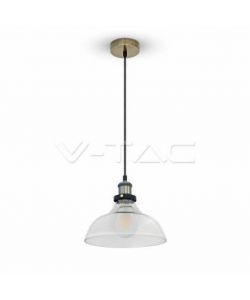 Lampadario LED in Vetro e Metallo con Portalampada E27 (Max 60W) Colore Trasparente d: 245mm