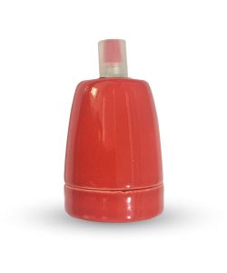 Portalampada in Porcellana E27 (Max 60W) Colore Rosso