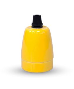 Portalampada in Porcellana E27 (Max 60W) Colore Giallo