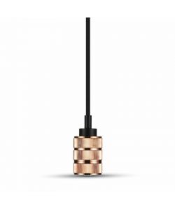 Lampadario LED in Metallo con Portalampada E27 (Max 60W) Colore Oro Rosa