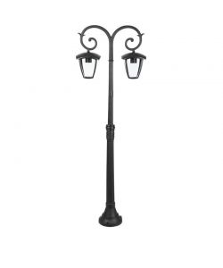 Lampione LED con Portalampada E27 (Max 2x60W) Colore Nero h: 141cm IP44