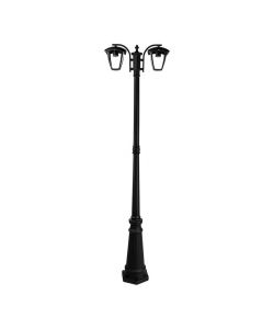 Lampione LED con Portalampada E27 (Max 2x60W) Colore Nero h: 199cm IP44