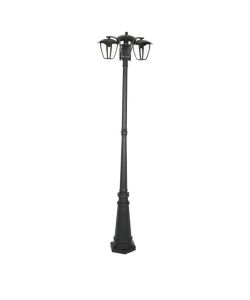 Lampione LED con Portalampada E27 (Max 3x60W) Colore Nero h: 199cm IP44