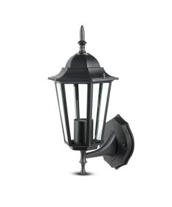 Lampada LED da Muro a Lanterna con Portalampada E27 (Max 60W) Attacco verso l'alto Colore Nero IP44