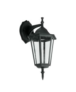 Lampada LED da Muro a Lanterna con Portalampada E27 (Max 60W) Attacco verso il basso Colore Nero IP44