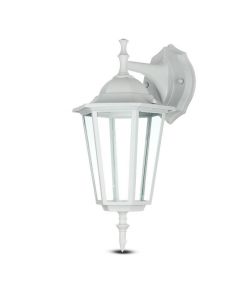 Lampada LED da Muro a Lanterna con Portalampada E27 (Max 60W) Attacco verso il basso Colore Bianco IP44