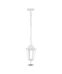 Lampadario LED da Giardino a Sospensione in Alluminio con Portalampada E27(Max 60W) Colore Bianco Opaco IP44