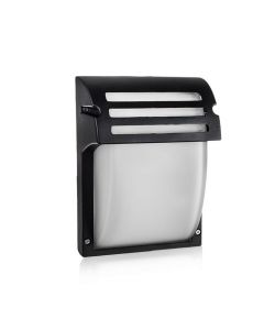 Lampada LED da Muro con Portalampada E27 (Max 60W) Colore Nero Vetro Satinato IP44